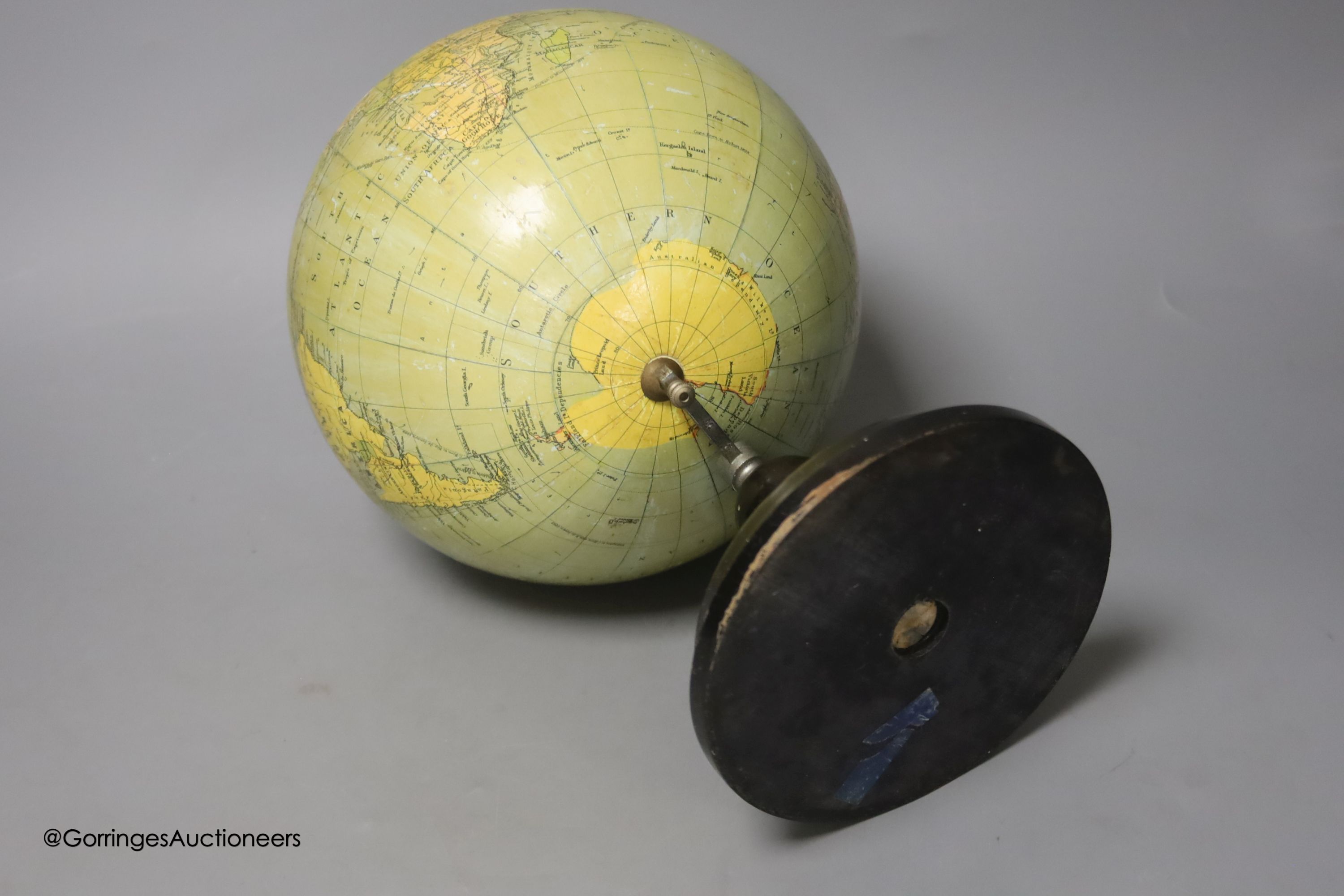A Phillips' British Empire 7.5in. table globe, height 30cm